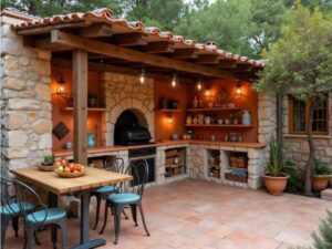 Eine mediterrane Outdoor Küche.