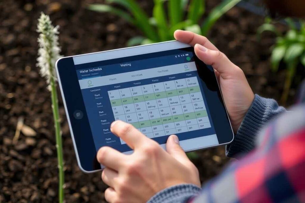 Eine smarte Steuerung eines Bewässerungssystems auf einem Tablet.