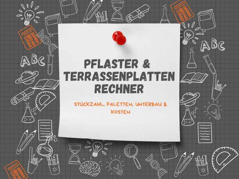 Pflaster-/Terrassenplatten-Rechner: Stückzahl, Paletten, Unterbau & Kosten